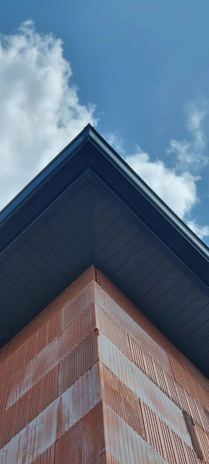Débord de toit et gouttière aluminium noir — finition soignée