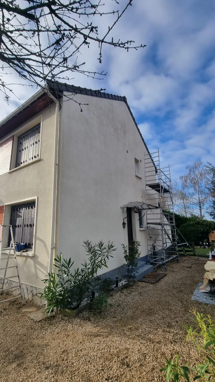 Échafaudage roulant pour ravalement de façade